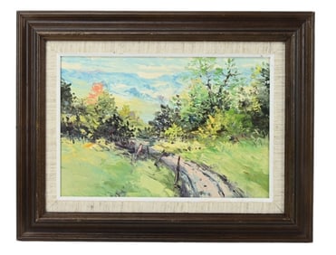 Signed Impressionist Oil Painting of Landscape