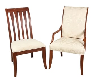 8 Mid Century Carved Upholstered Dining Chairs