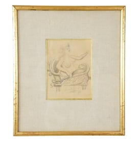 Louis Michel Eilshemius Signed Nude Drawing 1901