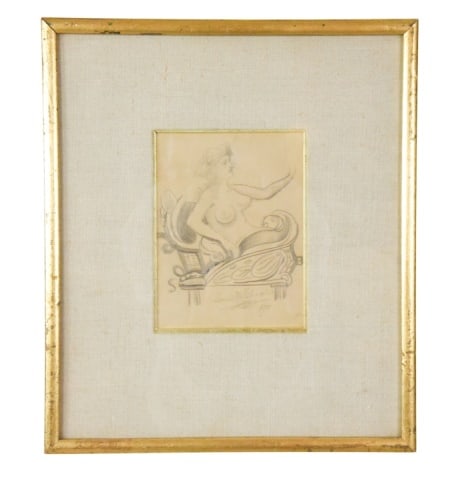 Louis Michel Eilshemius Signed Nude Drawing 1901: Louis Michel Eilshemius Signed Nude Drawing 1901. Measures 14 inches x 12 inches, art 6.75 inches x 5 inches.