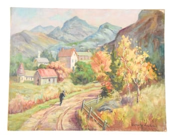 Hortense M. Gordon Austrian Road 1968 Oil on Panel