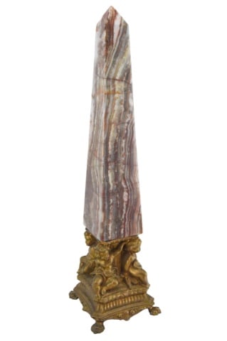 Vintage Onyx Obelisk with Cherub Motif Base (1 of 6)