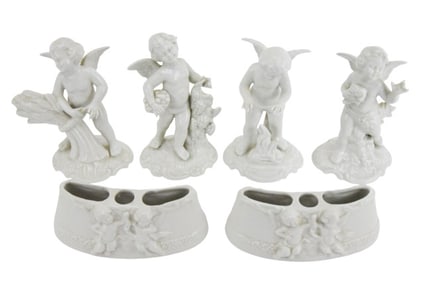 Dresden White Four Seasons Cherub Figurines