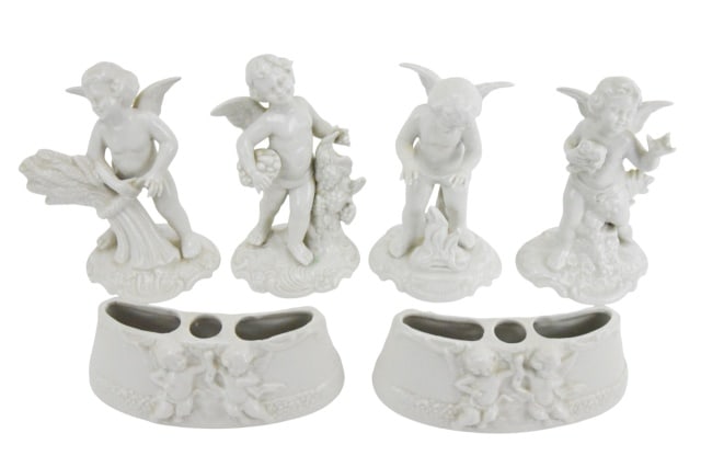 Dresden White Four Seasons Cherub Figurines (1 of 7)