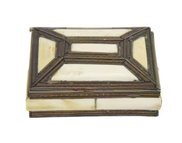 Vintage Moroccan Camel Bone w Brass Trinket