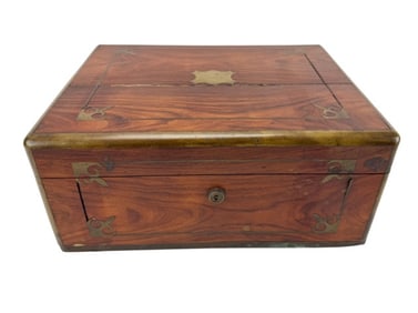 Antique Mahogany Campaign-Style Dressing Box