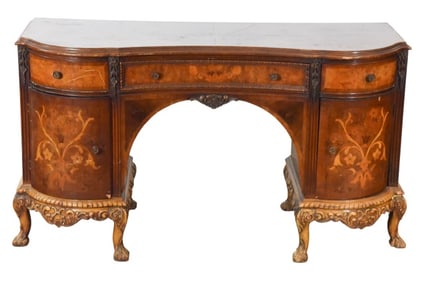 Antique Louis XV Carved Kidney Shaped Desk