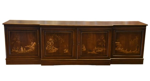 John Widdicomb Chinoisserie Hand Painted Credenza