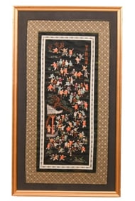 Chinese Embroidered Silk Tapestry 100 Children