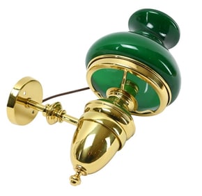 William & Mary Style Green Glass Shade Sconce