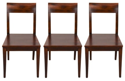 3 Crate & Barrel Basque Honey Wood Side Chairs