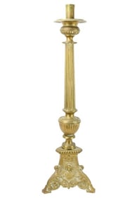 Antique Brass Neo Classical Church Candle Holder