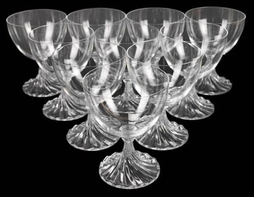 10 Lalique France Crystal Rambouillet Wine Glasses