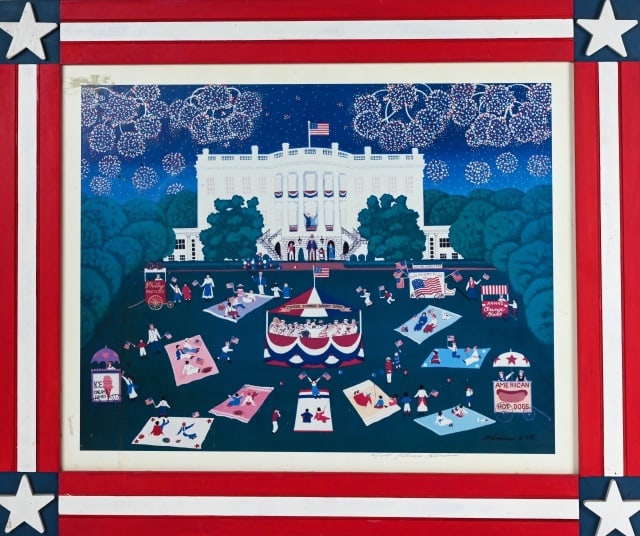 Patricia Palermino Signed Folk Art White House (1 of 10)
