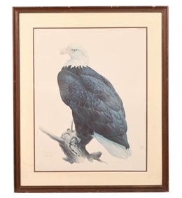 J.F. Lansdowne Signed Lithograph Bald Eagle