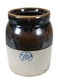Antique Salt Pottery #3 Star Crock