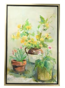 Mayer Signed Mid C Table Still Life Oil Painting