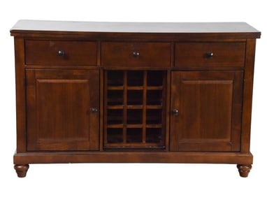 French Country Buffet Cabinet Built-in Wine Rack