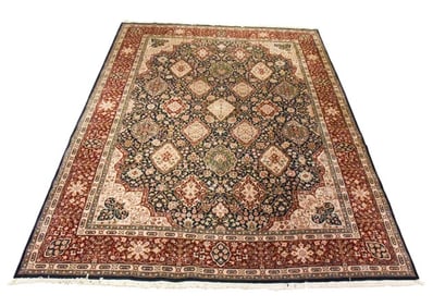 Vintage Handmade Classic Blue Oriental Rug