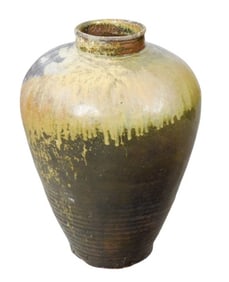 Majestic Japanese Stoneware Drip Glaze Water Jar