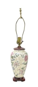 Chinese Hand Painted Porcelain Vase Form Lamp