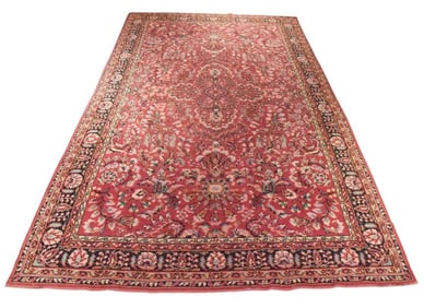 Persian Sarouk Hand Knotted Wool & Silk Area Rug