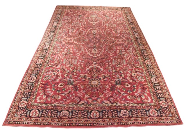 Persian Sarouk Hand Knotted  Wool & Silk Area Rug (1 of 8)