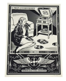 Shepard Fairey "C'mom Everybody" Screen Print