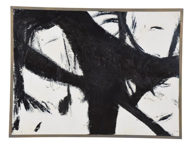 Abstract Black & White Modern Canvas Painting (1 of 9)