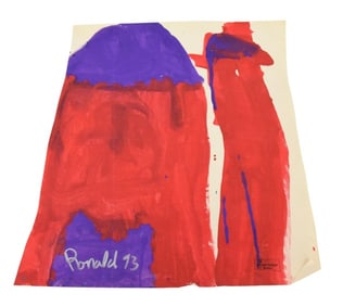 William Ronald Signed Tempera Abstract Painting