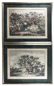 2 Antique G. Morland Aquatints Pheasant Partridge