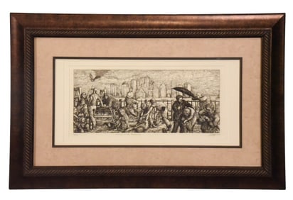Grant Silverstein Signed Engraving of NYC