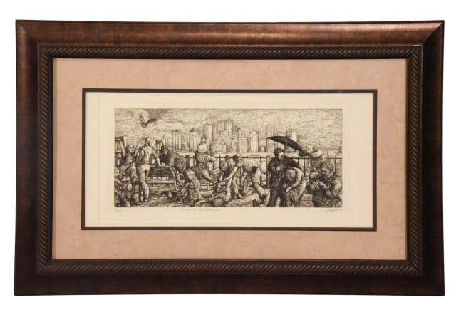 Grant Silverstein Signed Engraving of NYC (1 of 11)