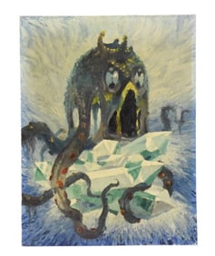 Signed Expressionist Painting on Board