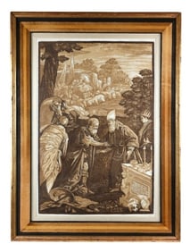 18 C Engraving Bassano & Jackson Blessing Abraham