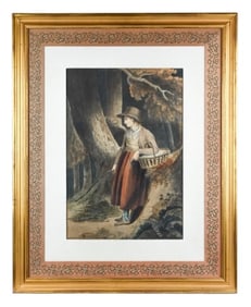 Mary Elizabeth Bateman 19th C Watercolor Girl