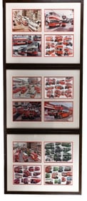 Vintage Tram Art Multiview Framed Postcards