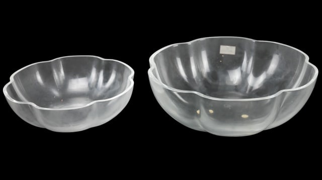 Pair Baccarat France Signed Crystal Daisy Bowls (1 of 13)