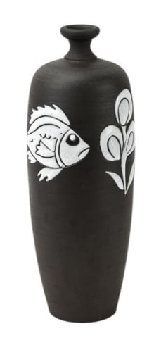 Art Deco Signed Elongated Hand Painted Vase (1 of 8)