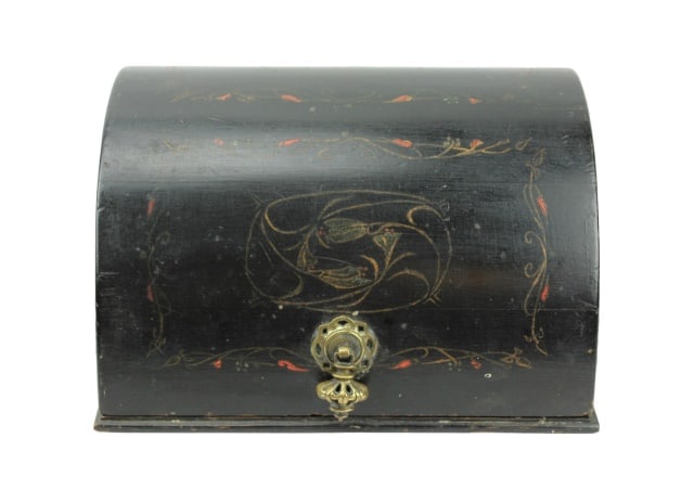Antique Art Nouveau Hand Carved & Painted Box (1 of 10)