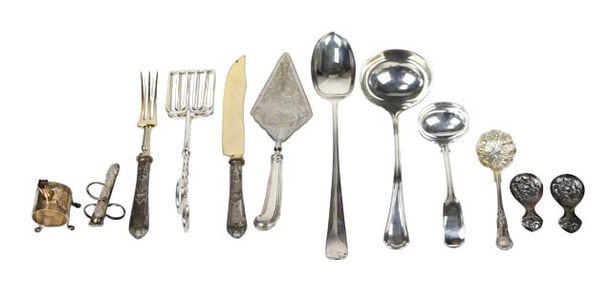 Antique Silver Plate Serving Utensil Collection