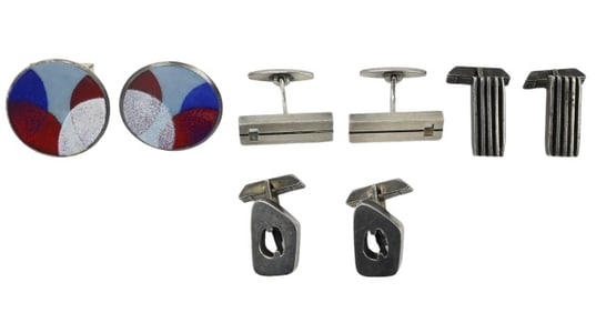 Vintage Sterling Silver Post Modern Cufflinks