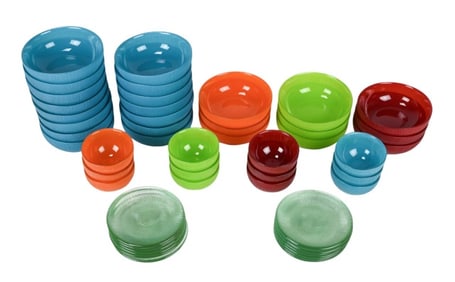 Ecoglass Bowls Recycled Painted Multi Color Bowls