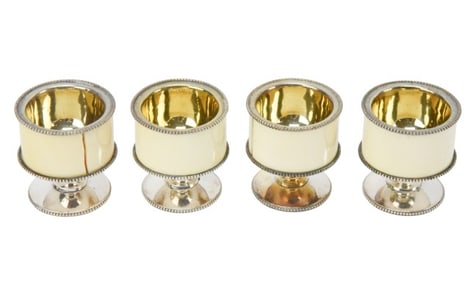 Antique Holt & Howard Plate Carved Bone Salts