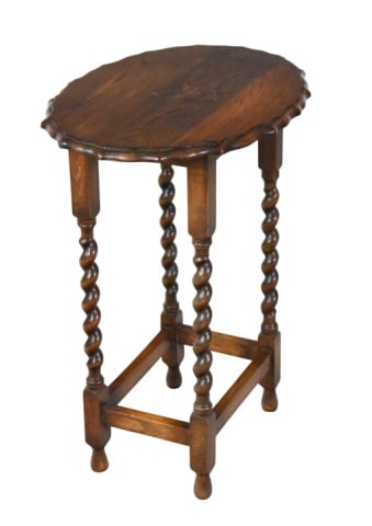 Antique Hand Carved Barley Twist Side Table (1 of 9)