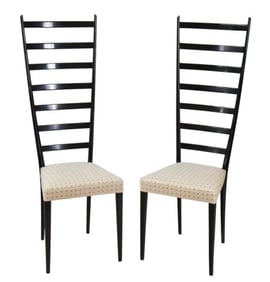 In the Style of Gio Ponti Tall Ladder Back Chairs