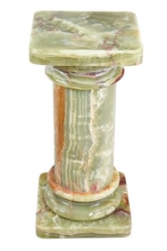 Roman Style Polished Green and Brown Onyx Column