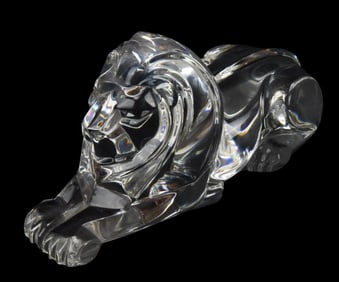 Steuben Glass Lloyd Atkins Lion Sculpture 1986