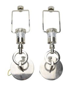 Pair Modernist Key Hole Sconces