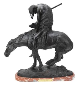 James E. Fraser Signed Bronze The End of the Trail
